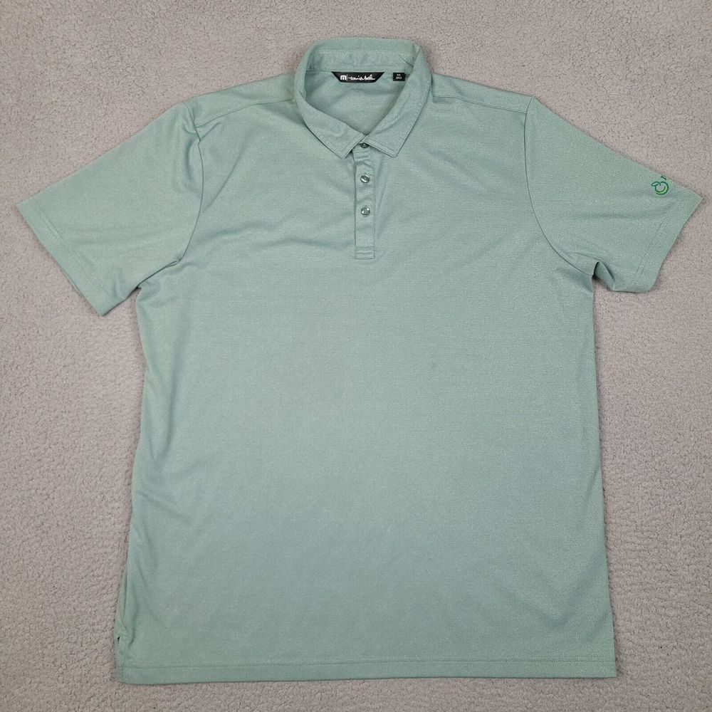 Travis Mathew Polo Shirt Mens XXL Green Short Sleeve Collared Robinson Fresh‎